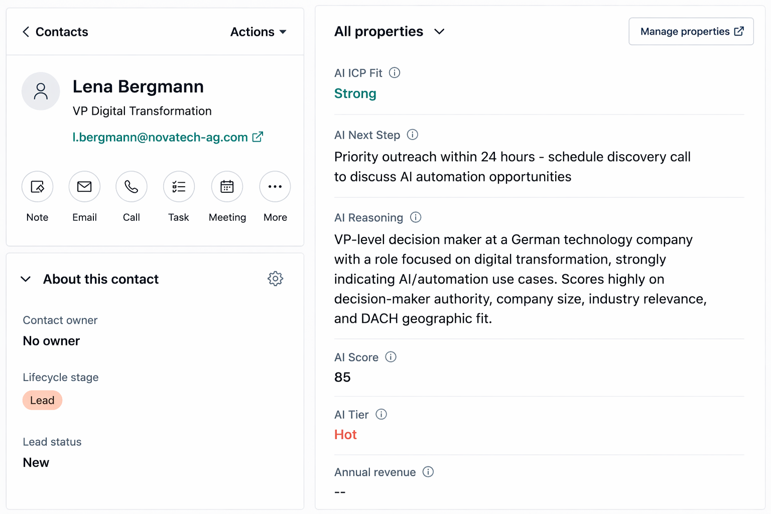 AI Revenue Prioritization System Embedded in HubSpot CRM
